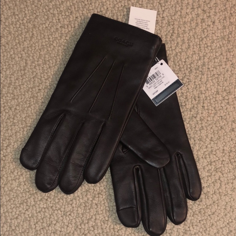 Coach Men’s Mahogany Leather Tech Glove - Picture 4 of 4